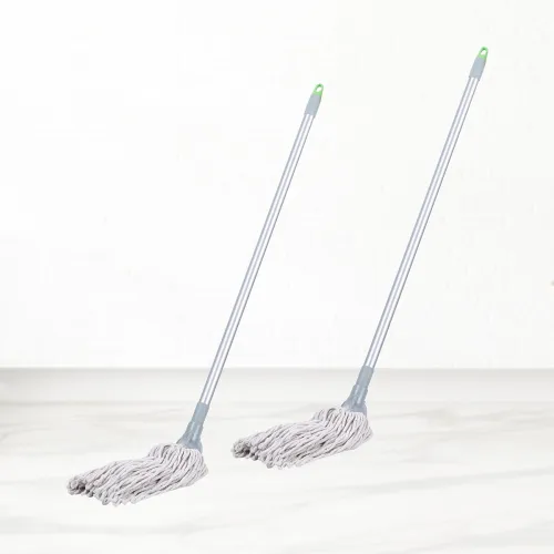 Image of Mazic Cotton Floor Mop Triangular Wet & Dry – Pack of 2, Grey