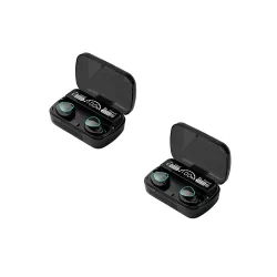 MB Star TWS M10 Bluetooth V5.1 in-Ear Wireless Earbuds with Upto 4 Hours Playback Stereo with Charging Power Bank Case Waterproof Bluetooth Earphones with Mic, Noise-Cancellation - Pack of 2...