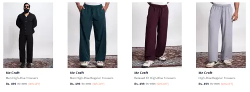Image of Me Craft Men'S Trousers Upto 90% Discount