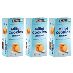 ME & MILLETS Jowar Delight Cookies, Millet Biscuits Rich in Fiber & Protein, Jain Friendly Tea-Time Snack, 75g x 3