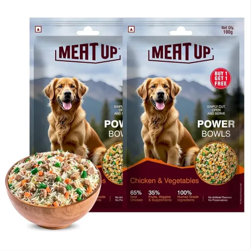 Image of Meat Up Fresh Dog Food Chicken & Vegetables 100+100gm