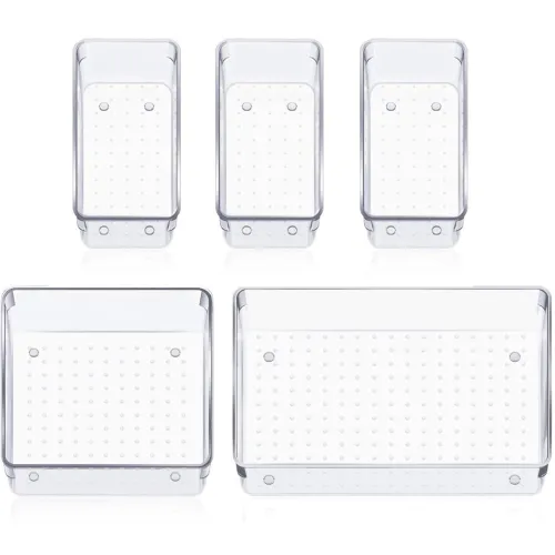 Image of mechdel Desk Drawer Organizer/Trays/Bathroom Drawer Tray/Dividers Plastic Vanity Organizers