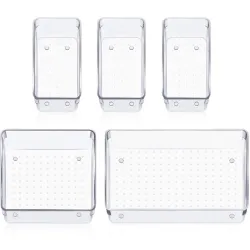 mechdel Desk Drawer Organizer/Trays/Bathroom Drawer Tray/Dividers Plastic Vanity Organizers