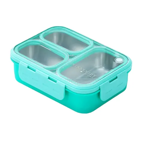 Image of MEDALLIX Stainless Steel Lunch Box | 3-Compartment Leakproof & BPA-Free Bento Box | Insulated with Detachable Inner Cont