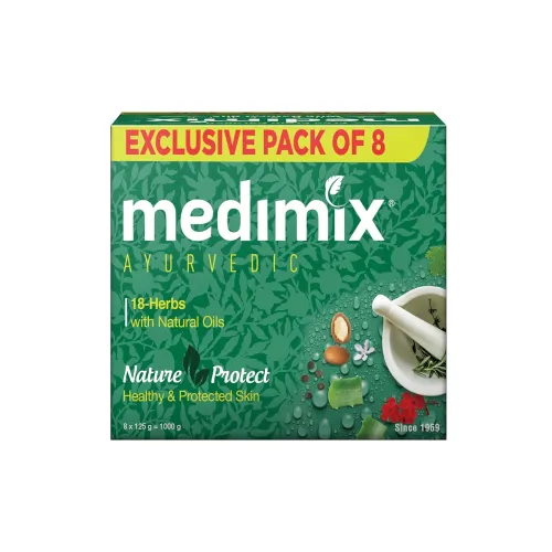 Image of Medimix Ayurvedic Classic 18 Herbs Soap, 125 g (Pack of 8)