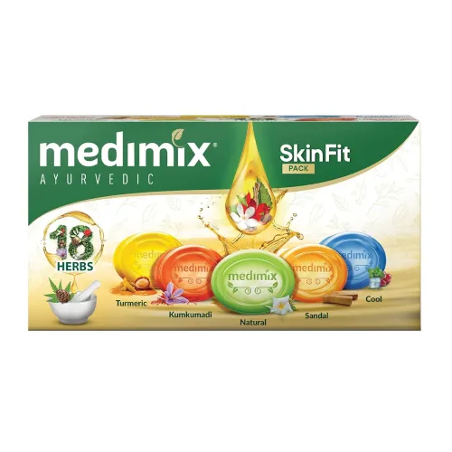 Image of Medimix Ayurvedic Skinfit Bathing Soaps 125G (Pack Of 5) 
