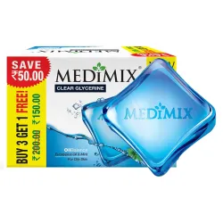 Medimix Clear Glycerine Oil Balance Soap for Oily Skin infused with Eucalyptus Oil & Mint 100g (3+1)
