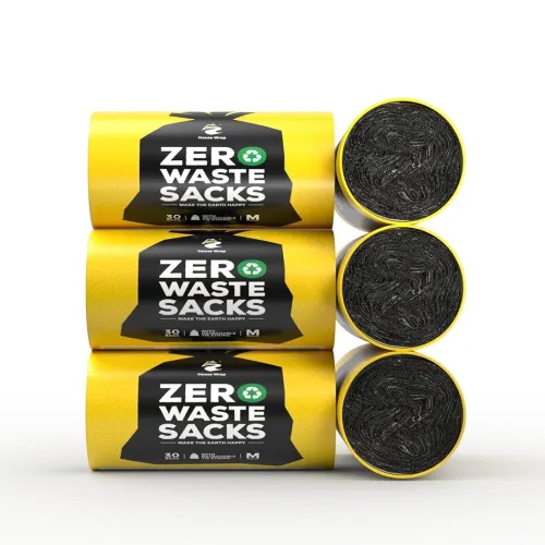 Image of Medium Black Eco-Friendly Garbage Bag Pack 180 Pieces