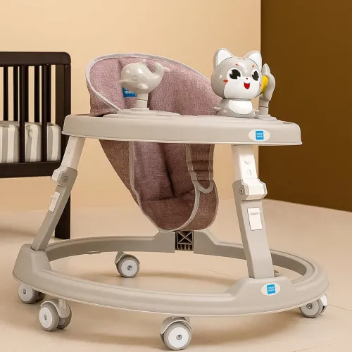 Image of Mee Mee Baby Activity Walker (Adjustable Height, Music Bar, Grey)