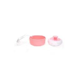 Mee Mee Soft Feel Baby Powder Puff - BPA Free | Box Holder Container for New Born and Kids | Pink Color (Single Pack) | Talc-Free Ingredients | Gentle Skin Application
