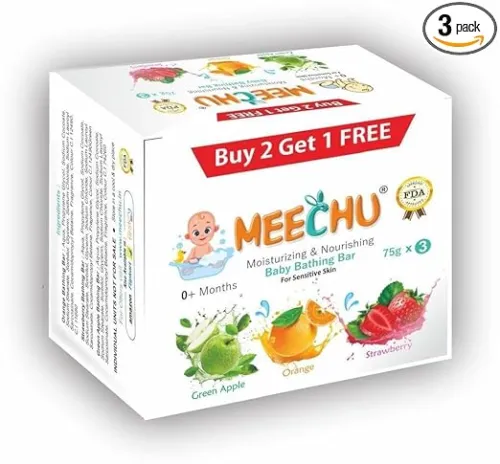 Image of Meechu Baby Bathing Gel Bar Pack Of 3 