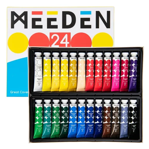 Image of MEEDEN Gouache Paint Set, 24 Vibrant Colours 