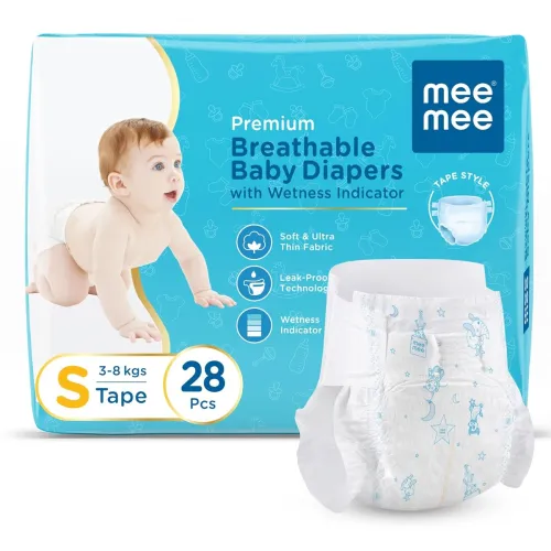 Image of Mee Mee Baby Diapers Small Size 28 PIECES
