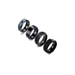 MEENAZ Black Rings for Men