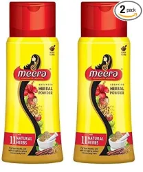 Meera Herbal Hairwash Powder, With 11 Naturals Herbs,Advance Herbal Powder for Hairfall Protection (Pack of 2)
