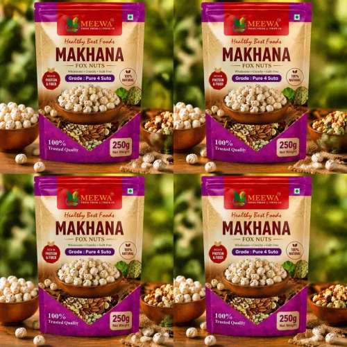 Image of MEEWA 1 Kg Plain Makhana Makhana (4 x 250 g)