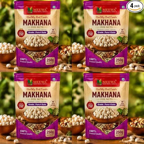 Image of MEEWA MAKHANA 1 KG PACK OF 4 X 250 GRAMS 
