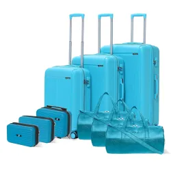 Megatron 9-Piece Family Set 3 Vanity Cases + 3 Duffle Bags + 3 Trolley Suitcase
