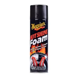 Meguiar's Hot Shine Tire Foam, High Gloss Tire Shine that Cleans, Shines, and Protects in One Step, Deep, Black Shine with UV Protection, Simply Spray and Leave for a Shiny Black tire, 561ml