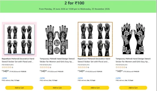 Image of Mehendi Sticker Buy any 2 at ₹100