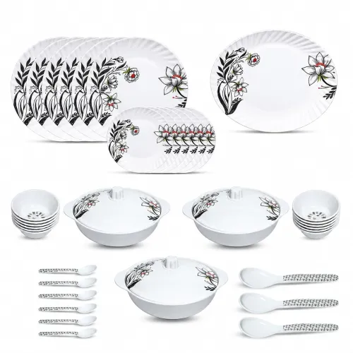 Image of Melvio Premium Floral Melamine Dinner Set (40Pcs)