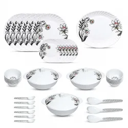 Melvio Premium Floral Melamine Dinner Set (40Pcs)