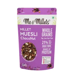 Me & Millets Muesli Dark Chocolate & Nuts 400g | Millet Muesli with Oats, Nuts & Dark Chocolate | High Protein & High Fibre Healthy Breakfast Cereal | Jain Friendly | No Maida Breakfast Food