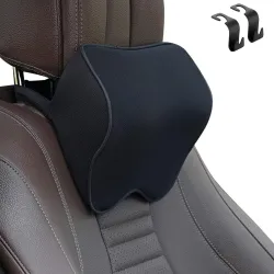 Memory Foam Car Neck Support Pillow Black