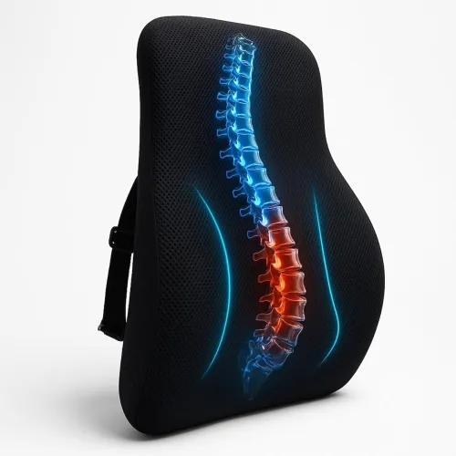 Image of Memory Foam Car Seat Back Support, Orthopedic Lumbar Back Rest for Back Pain Relief, Back Support Pillow for Office Chai