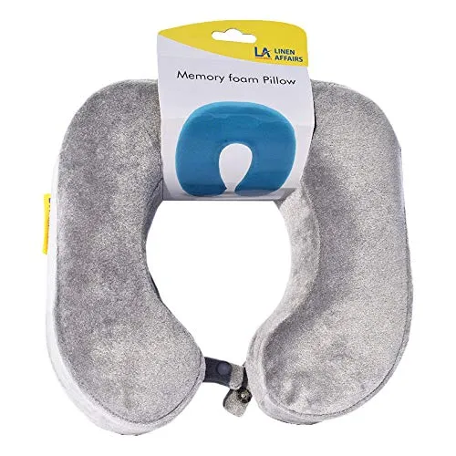 Image of Memory Foam Travel Neck Pillow (Light Grey)