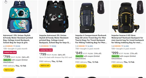 Image of Men Backpack Minimum 60% Discount