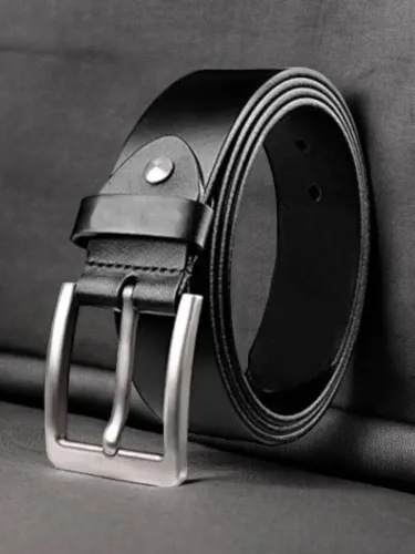 Image of Men Black Metal Belt