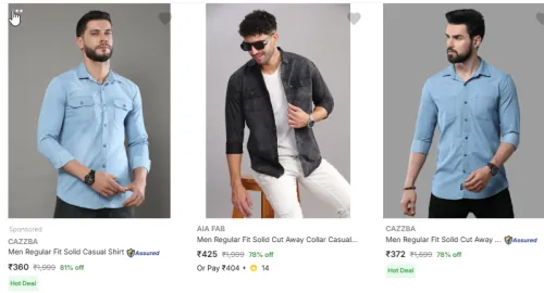 Image of Men's Denim Shirt Starting at ₹360