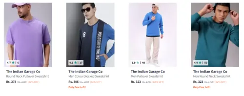 Image of The Indian Garage Co Men Fashion Sweatshirt Minimum 80% Discount 