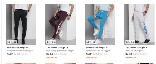 Image of The Indian Garage Co Men Fashion Trouser Minimum 75% Discount