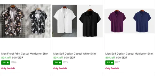 Image of Men Floral Print Shirt Starting @ ₹137