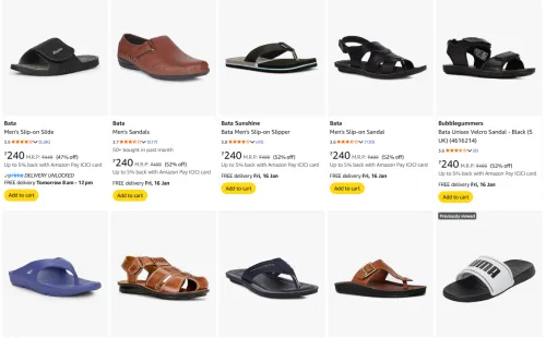 Image of Men Footwear Starting @ ₹240