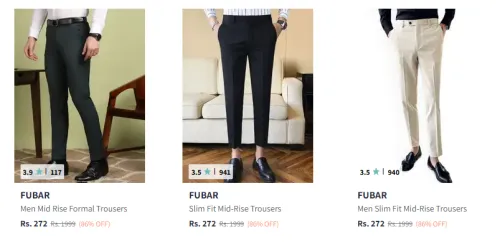 Image of Men Formal Trouser Starting @ ₹272