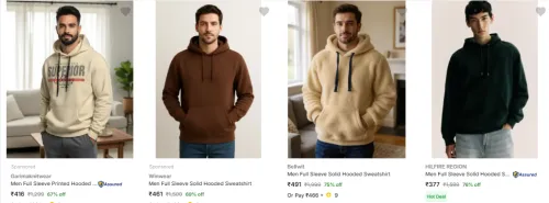 Image of Men Hoodie Starting @ ₹377