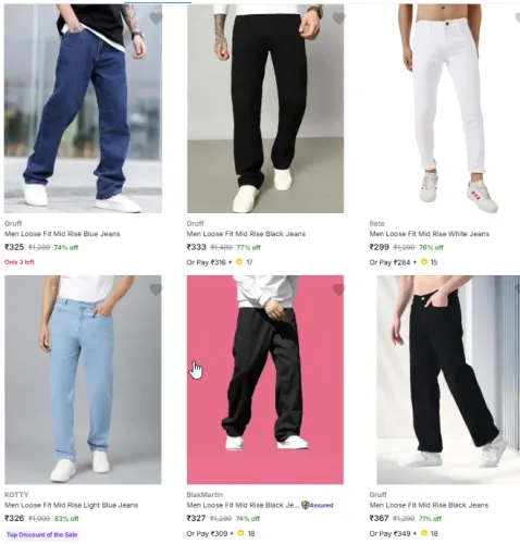 Image of Men Jeans Starting @ ₹299