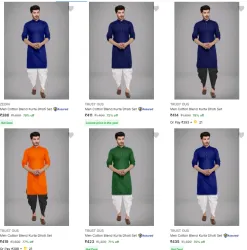 Men Kurta Dhoti set Starting @ ₹386