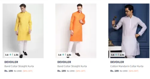 Image of Men Kurta Starting @ ₹199