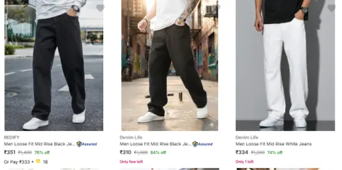 Image of Men loose fit Jeans Minimum 70% Discount
