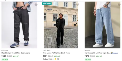 Image of Men Loose Fit Jeans Starting @ ₹300