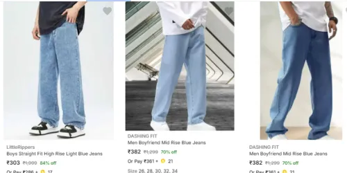 Image of Men Loose fit Jeans Starting @ ₹303