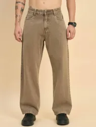 RIFA Men Loose Fit Mid Rise Brown Jeans