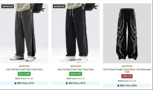 Image of Men Mid Rise Fixed Track Pants up to 79% discount