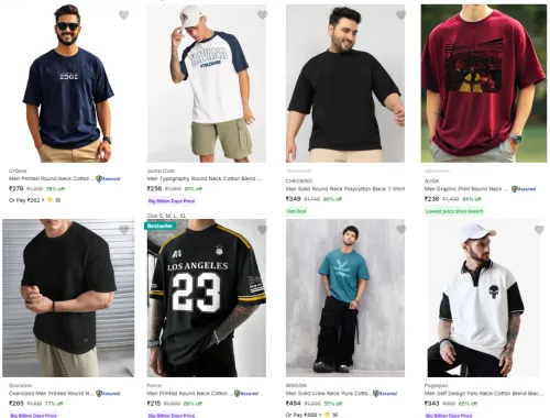 Image of Men Oversize Tshirt Strating @ ₹216