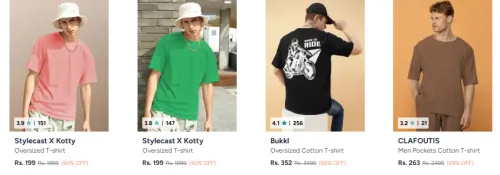 Image of Men Oversized T-shirt Upto 90% Discount