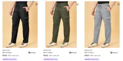 Men Premium Trousers & Cargo from ₹303